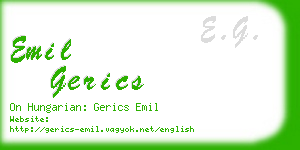 emil gerics business card